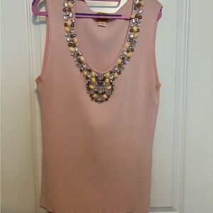 Ruby Rd Embellished Pink Sleeveless Top